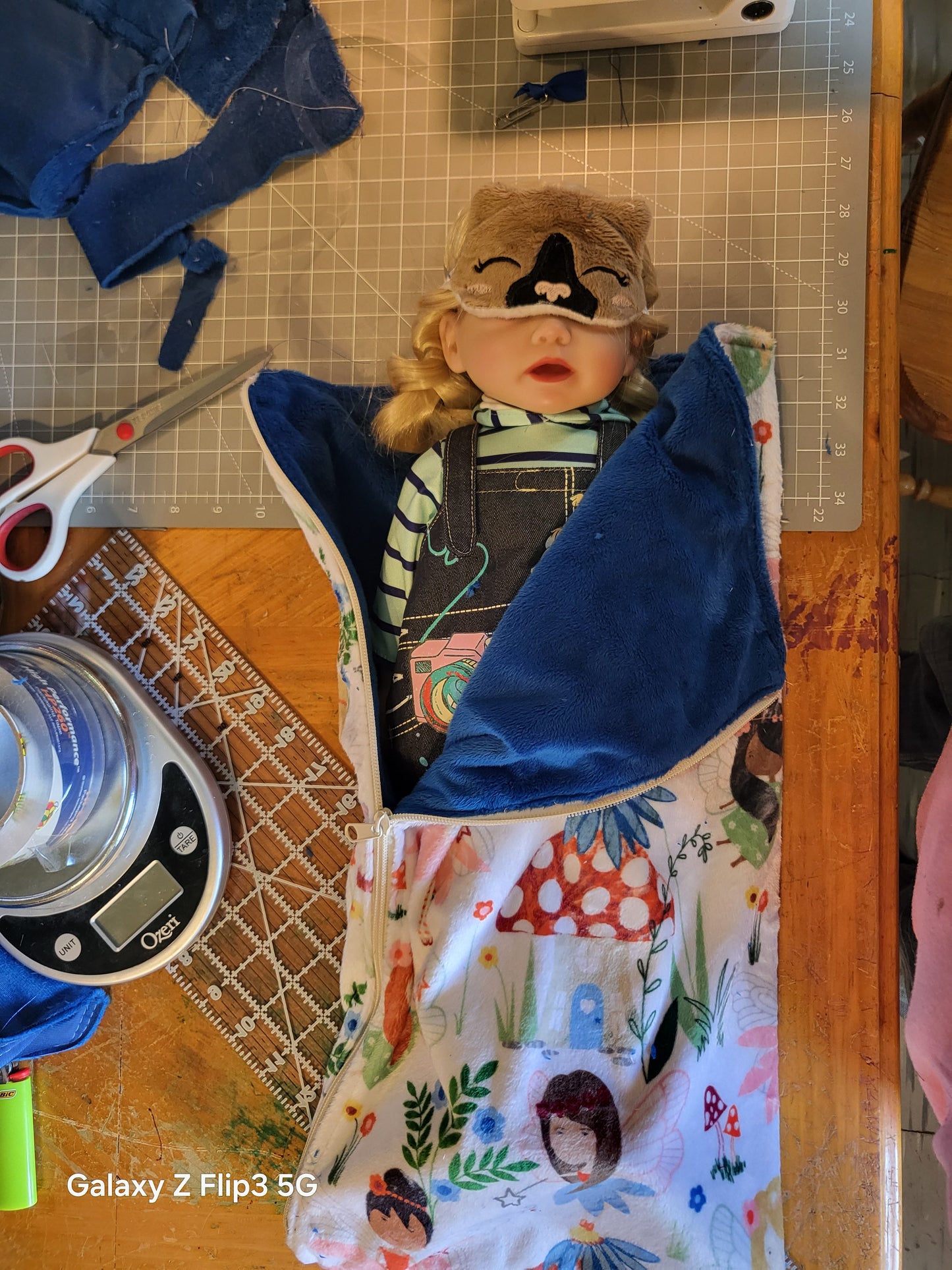Pixie & Royal Blue Doll Sleeping Bag — A Cozy Fairy Tale for Your Doll